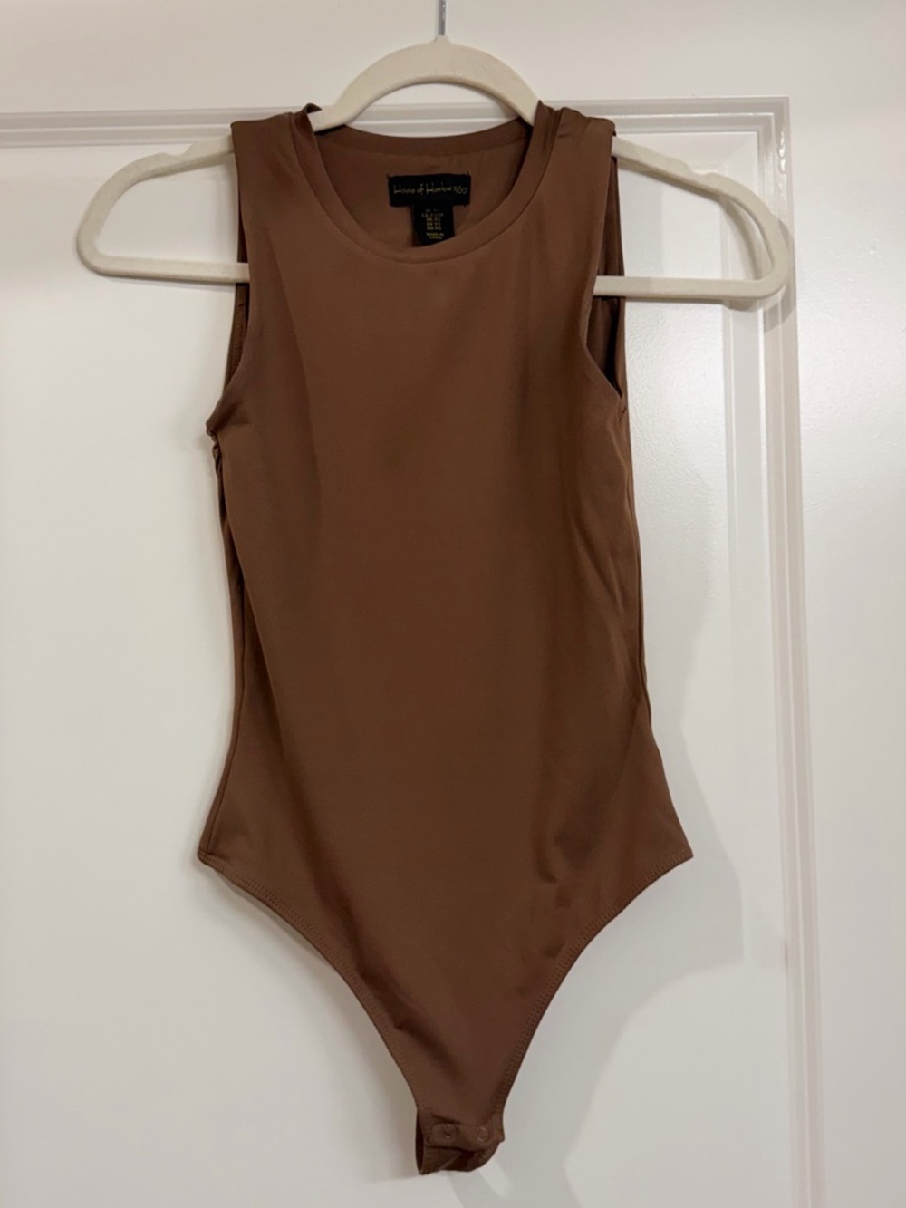 House of Harlow 1960 Brown Sleeveless Bodysuit